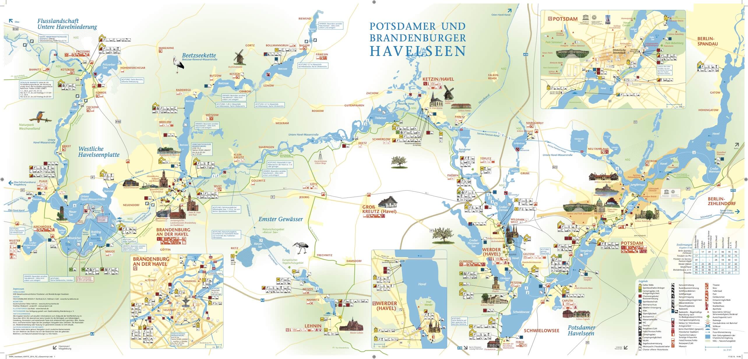 Laden Sie hier die Wasserwanderkarte der Potsdamer- und Brandenburger Havelseen als PDF Datei herunter.